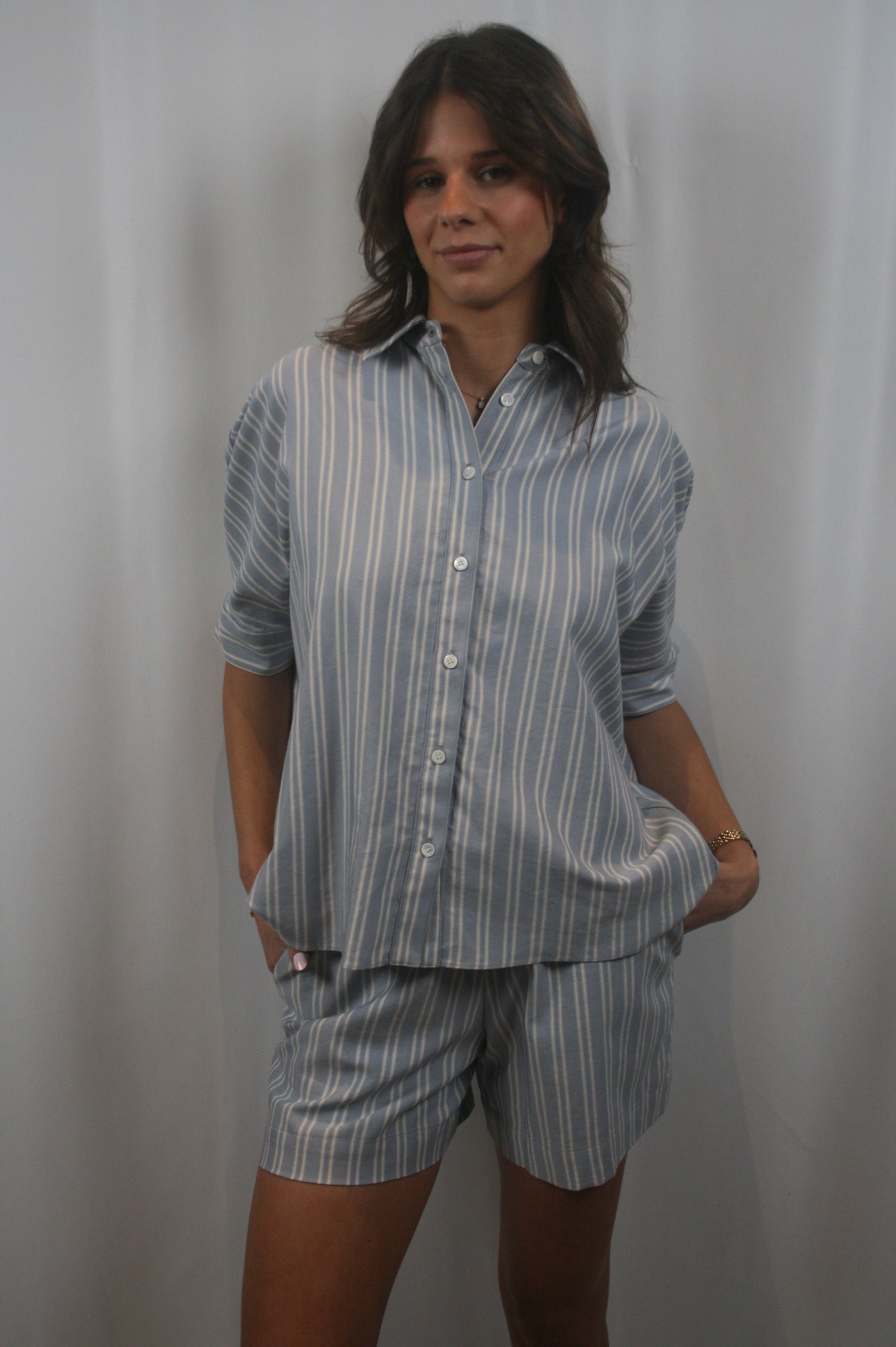 Gisele Relaxed Button Down - Dusty