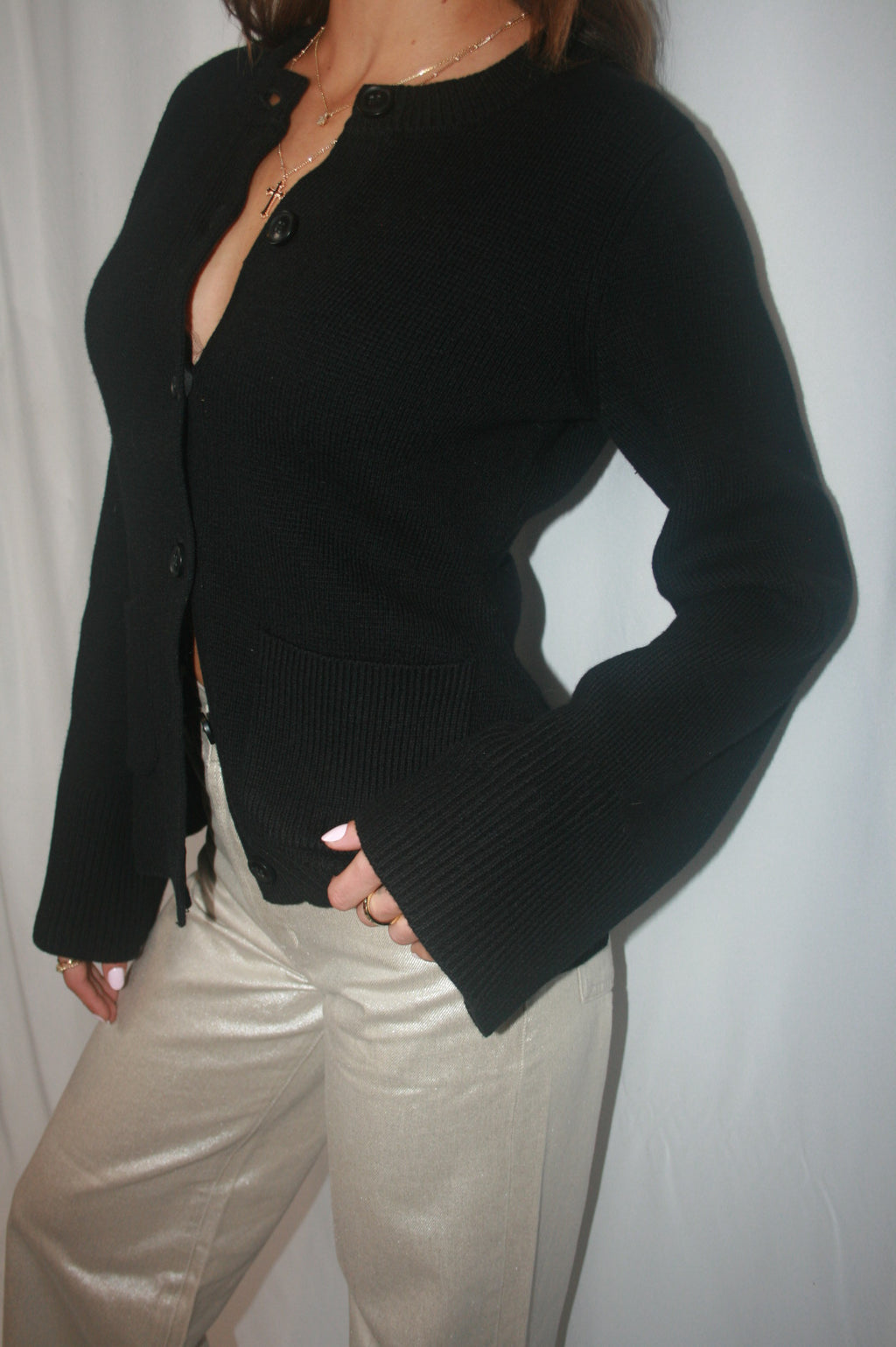 Dani Cinched Waist Cardigan - Noir