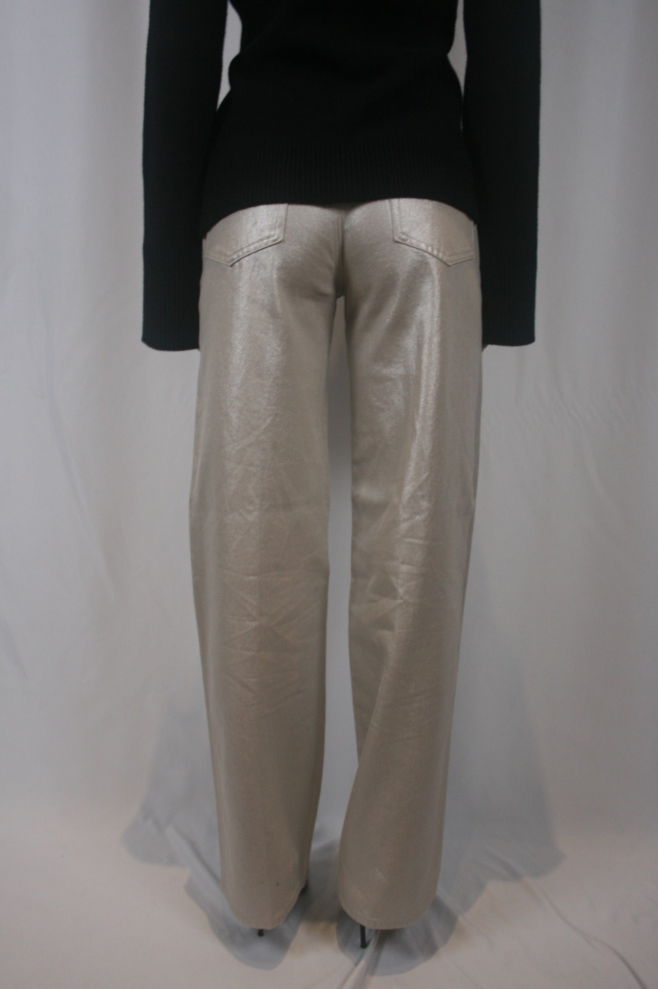 Tate High Rise Bowed Wide Leg Pant - Champagne Luster