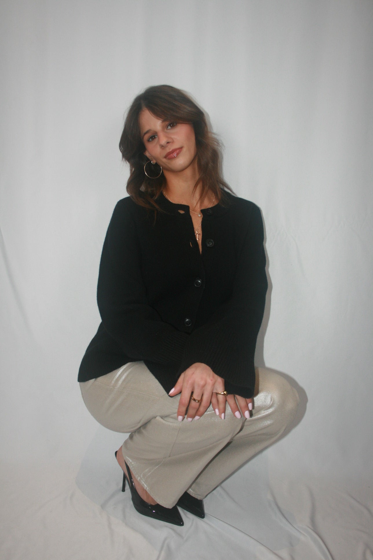 Dani Cinched Waist Cardigan - Noir