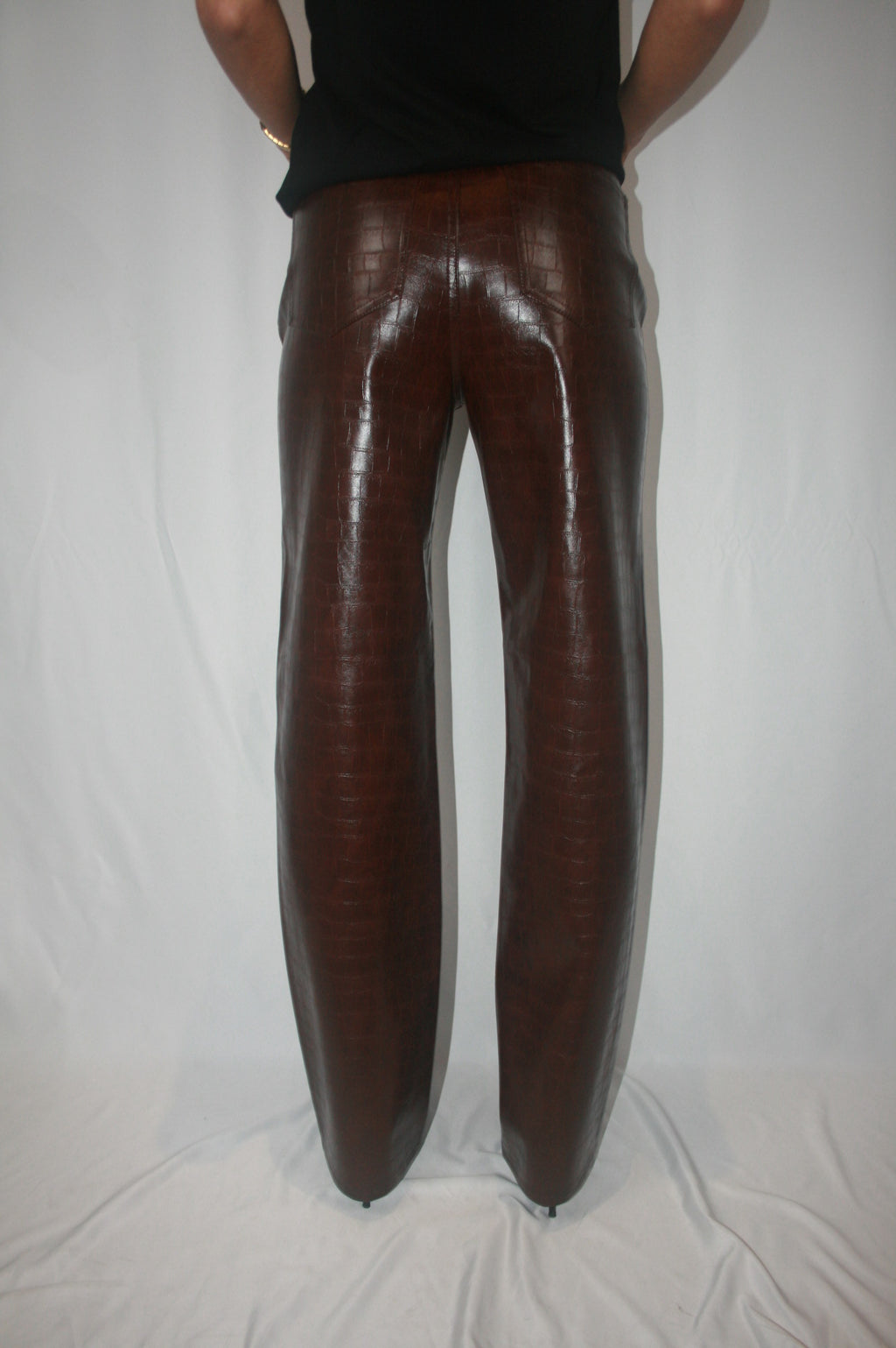 Cassie High Rise Pant - Tobacco Croc