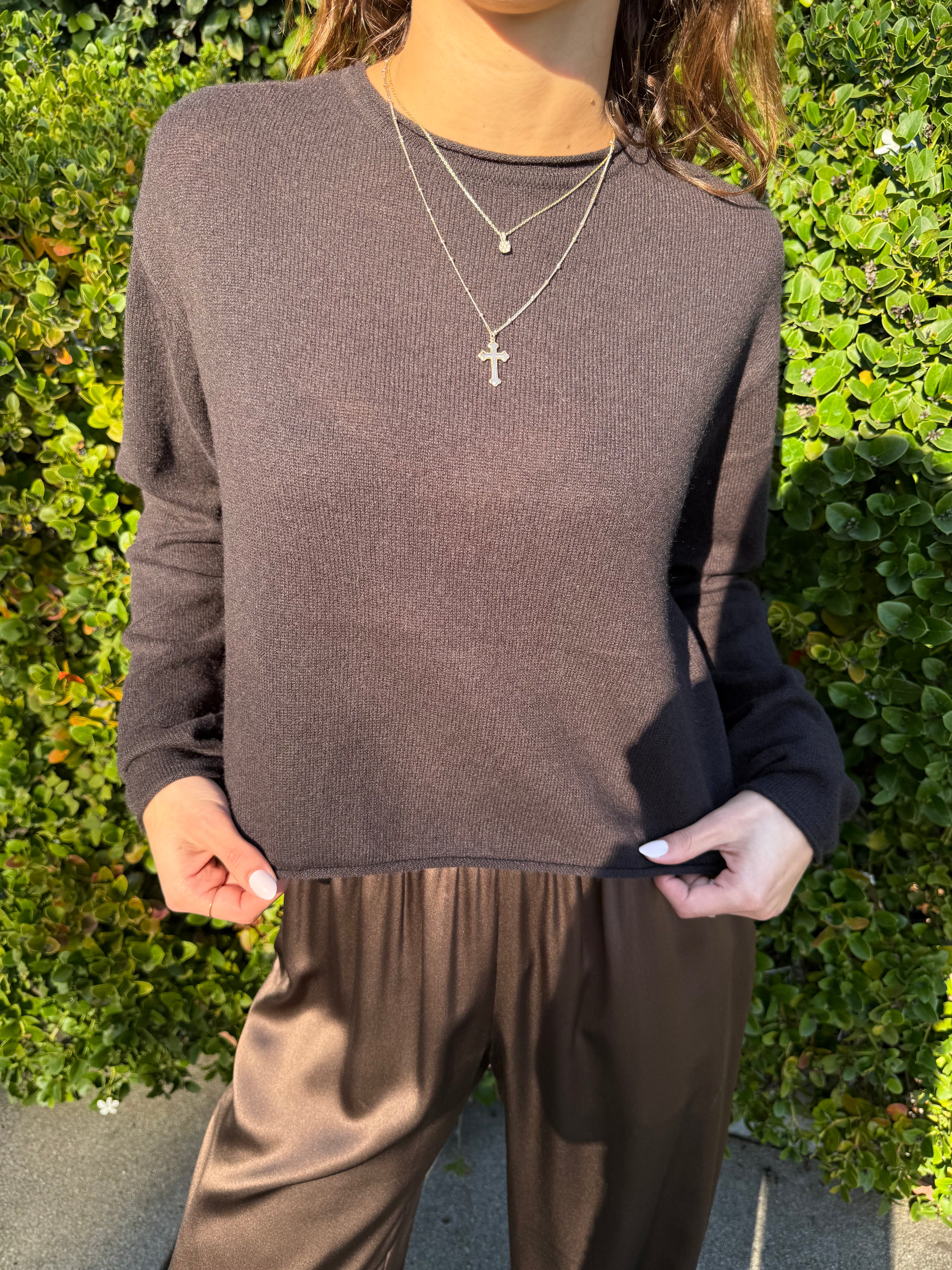 Lance Cropped Pullover - Oak Tree