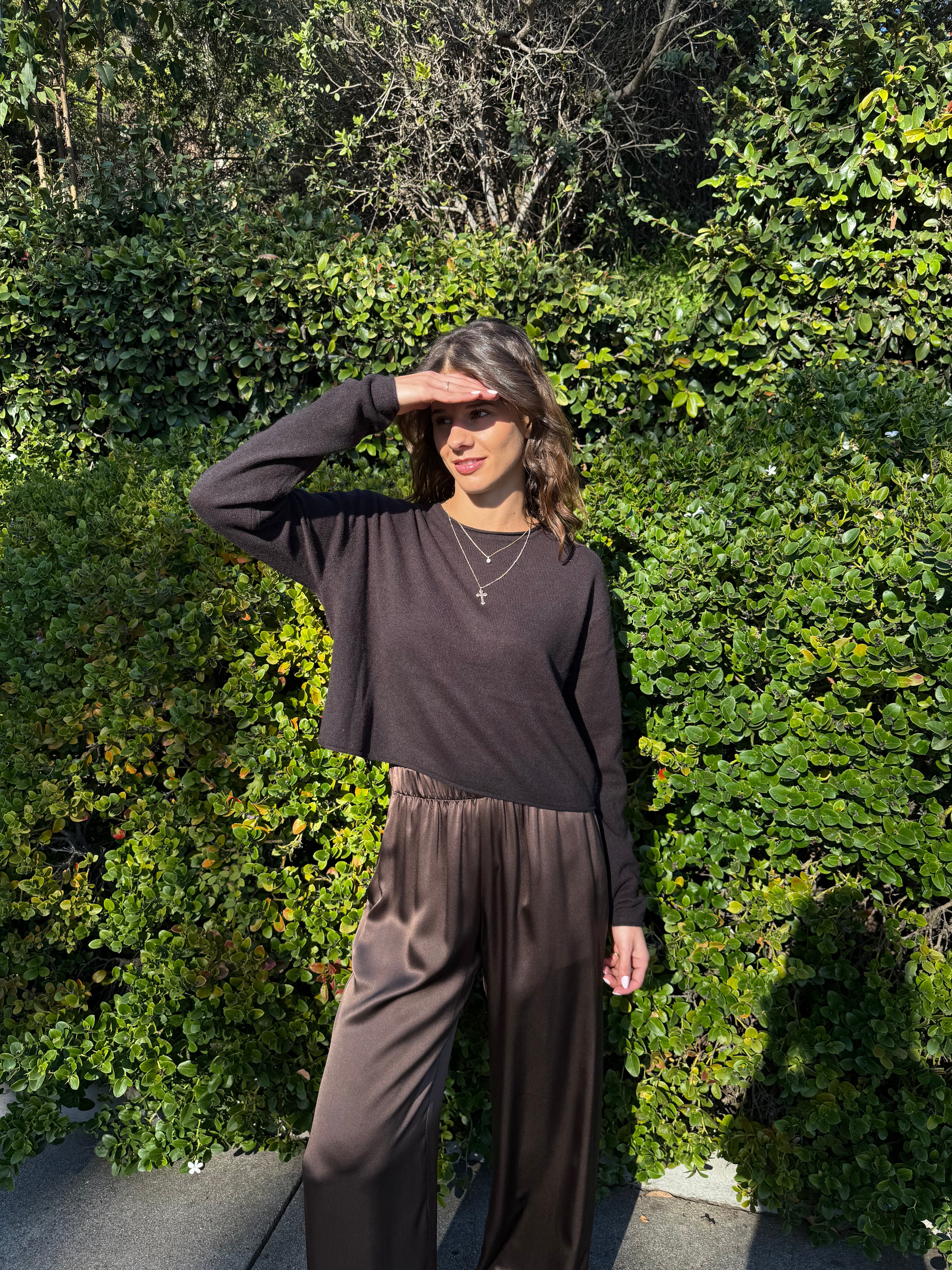 Lance Cropped Pullover - Oak Tree