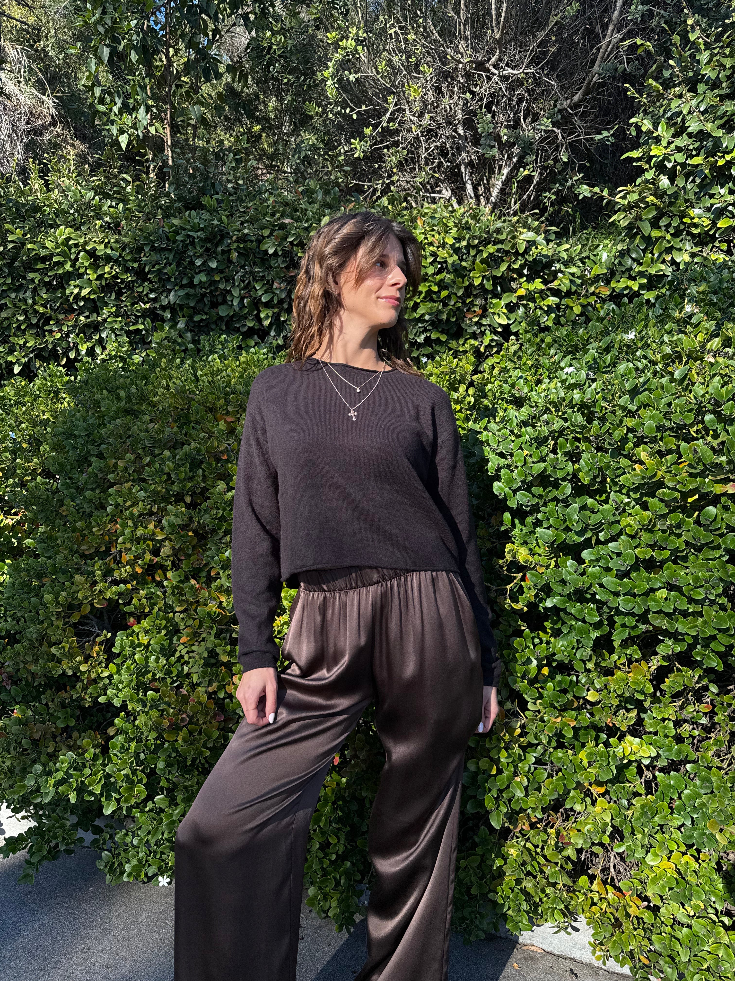 Lance Cropped Pullover - Oak Tree