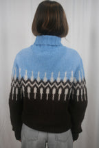 Brushed Luxe Fair Isle Turtleneck - Blue Combo IU