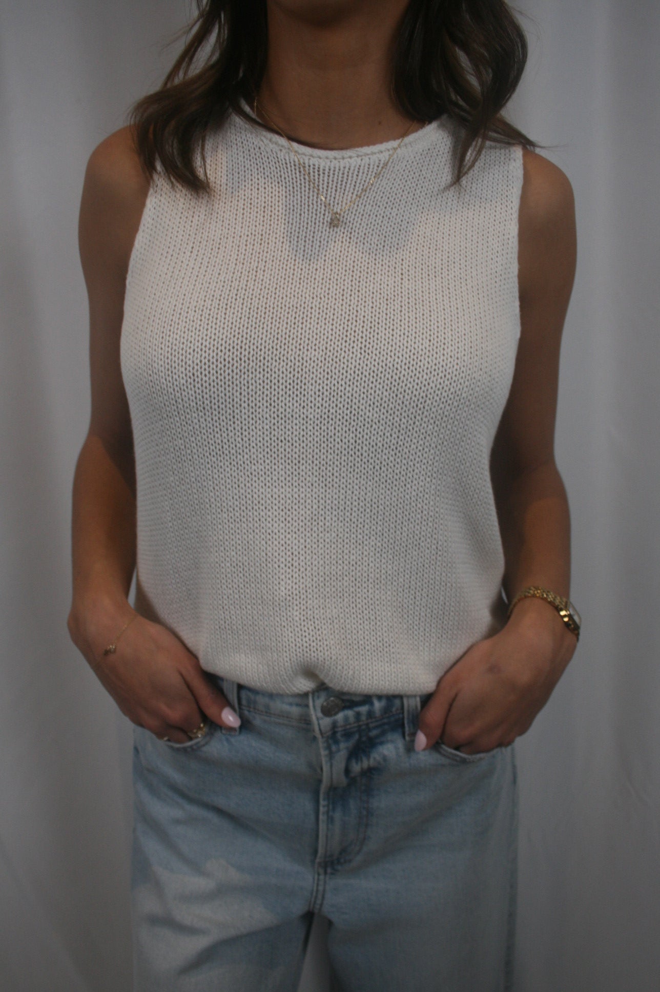 Remi Sleeveless Top - Ivory