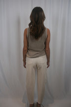 Eli High Rise Barrel Jean - Ecru