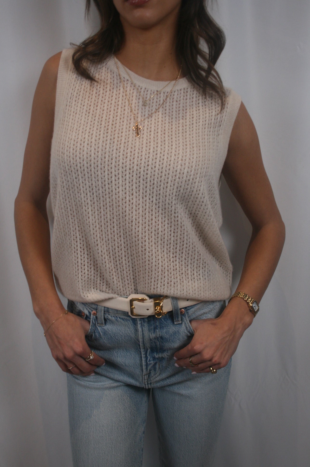 Camille Cashmere Top - Cream