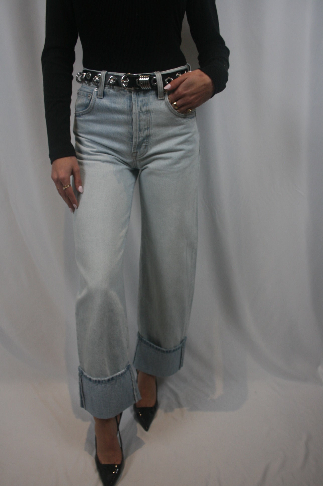 Ryder High Rise Cuffed Straight Jean - Sunrise