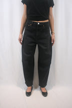 Eli High Rise Barrel Jean - Dark Midnight