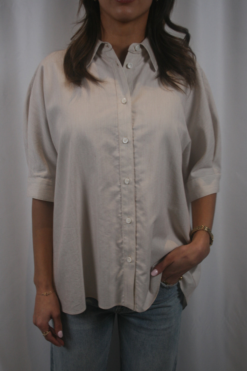 Gisele Relaxed Button Down - Multi Gardenia