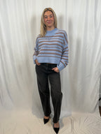 Wells Cropped Pullover - Azureous/Multi