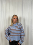 Wells Cropped Pullover - Azureous/Multi