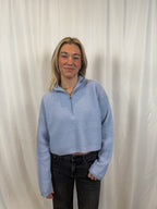 Aspen Cropped Half Zip - Azureous