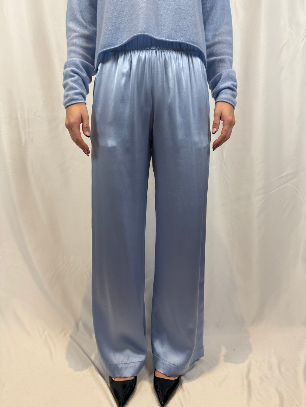 Brynn Pull On Silk Pant - Azureous