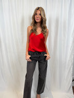Gloria Silk Cami - Scarlet