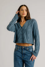 Jolie Cashmere Cardigan - Smoky Blue