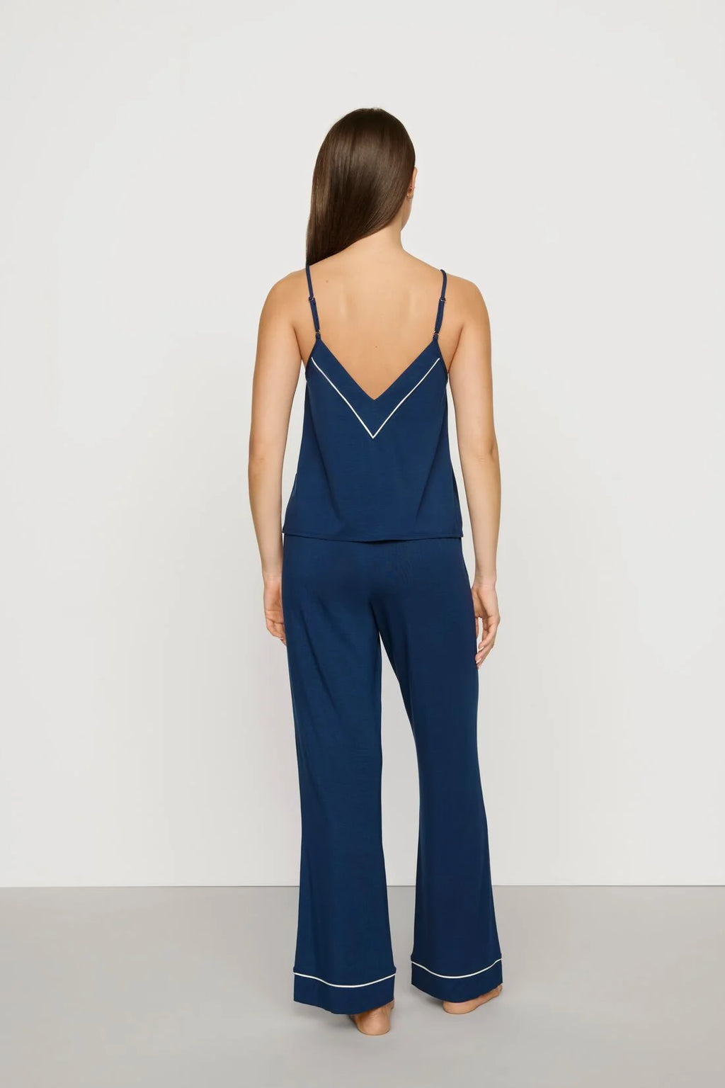 Gisele V Neck PJ - Navy/Ivory
