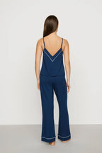 Gisele V Neck PJ - Navy/Ivory