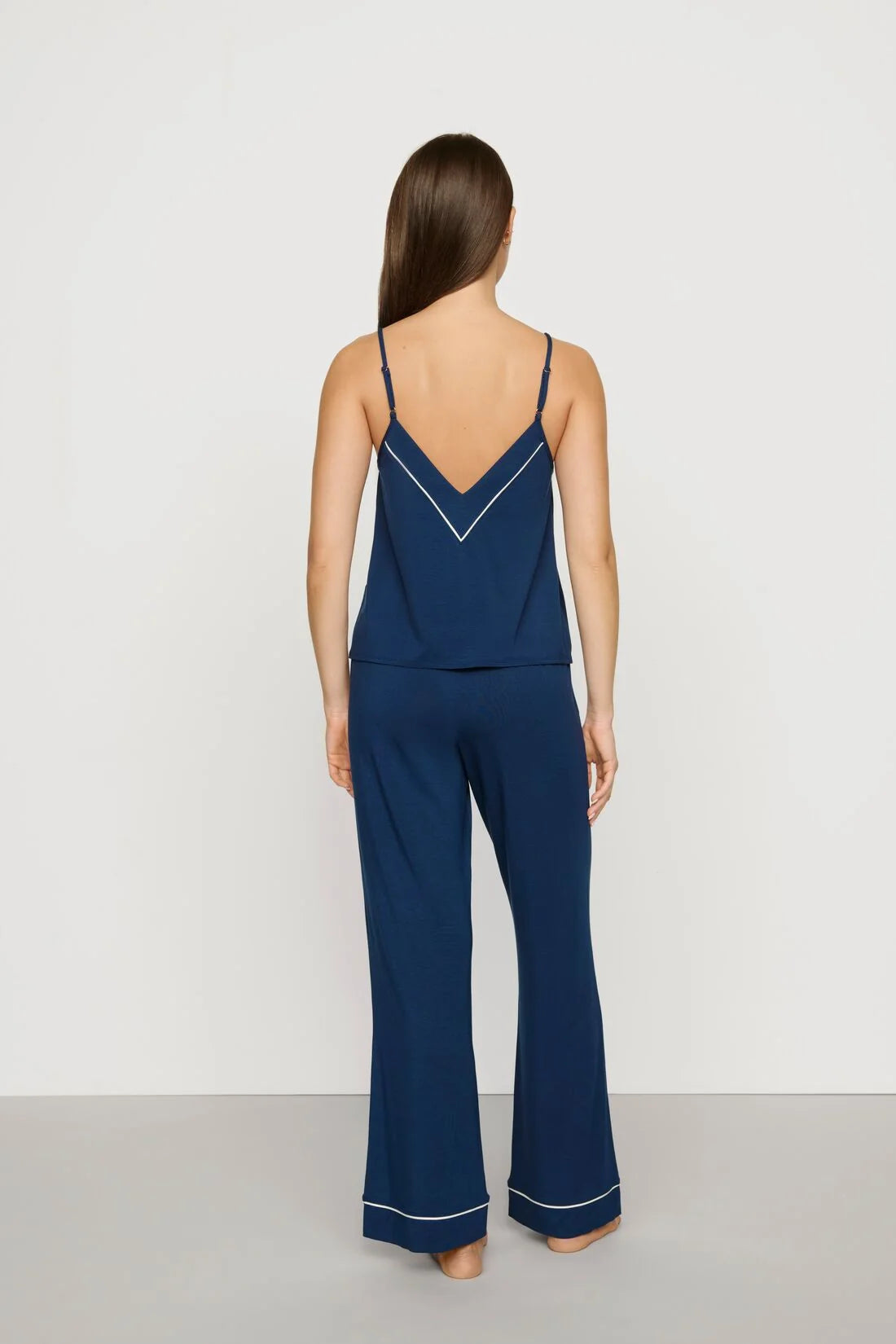 Gisele V Neck PJ - Navy/Ivory