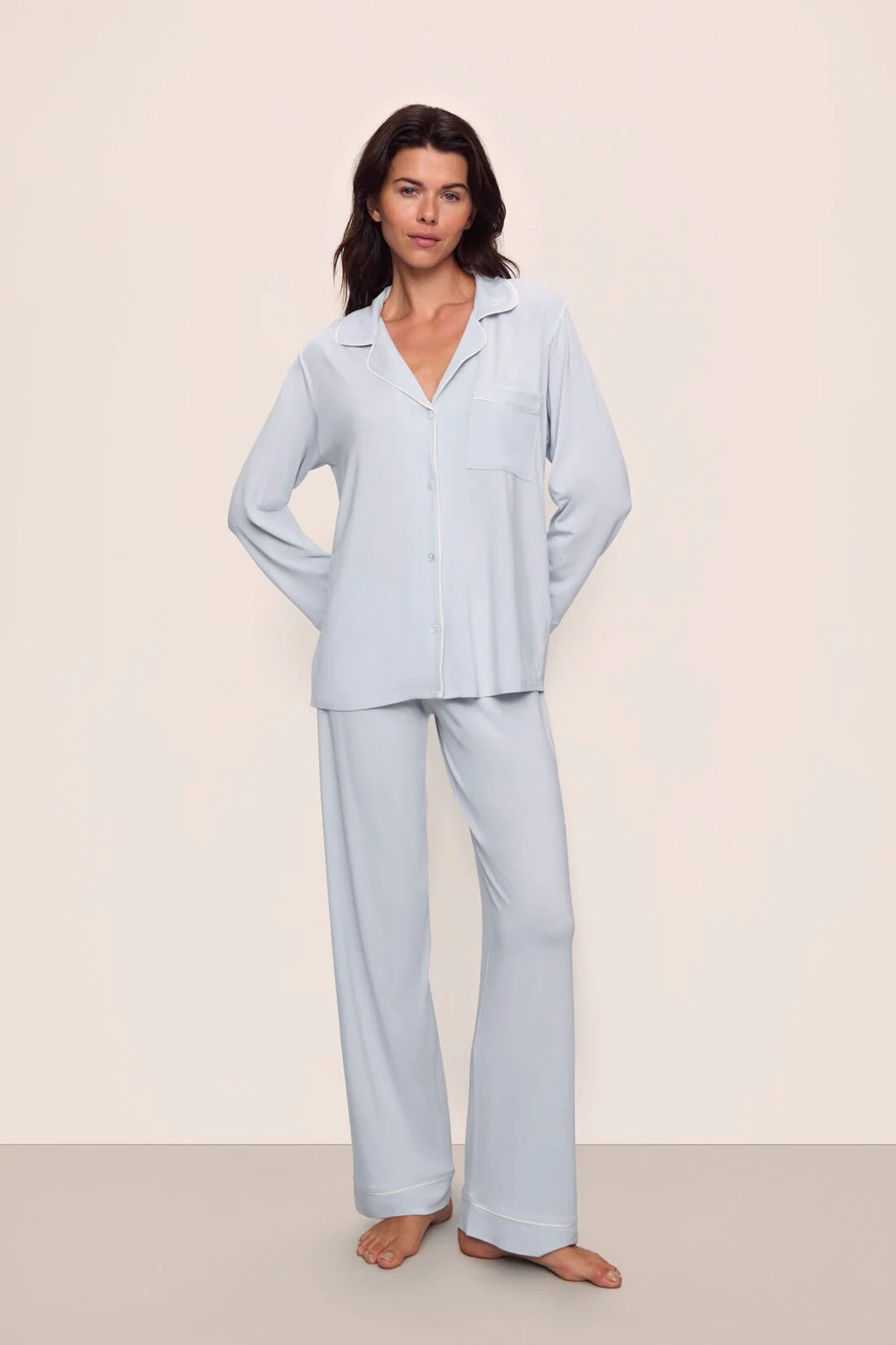 Gisele Long PJ - Ice Blue/Ivory