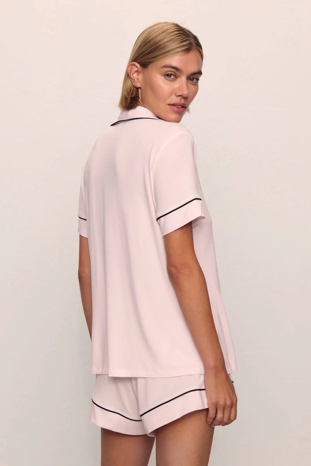 Gisele Shortie PJ - Sorbet Pink/Black