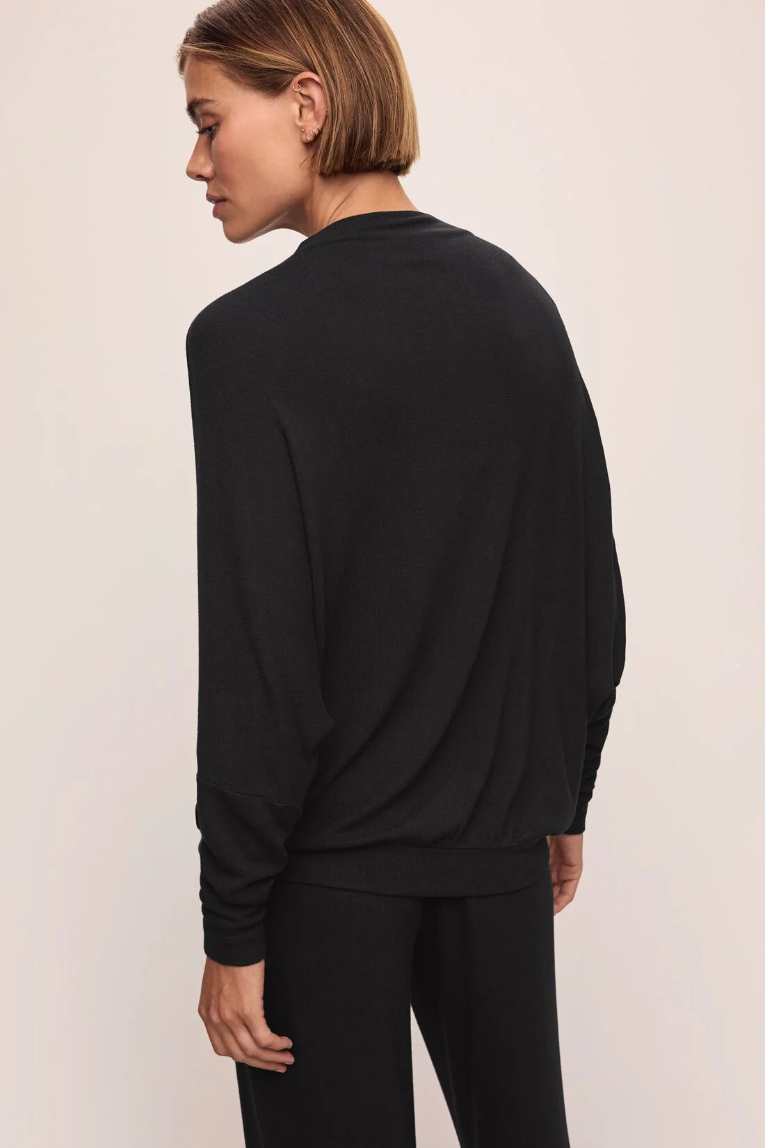 Cozy Time Mock Pullover - Black