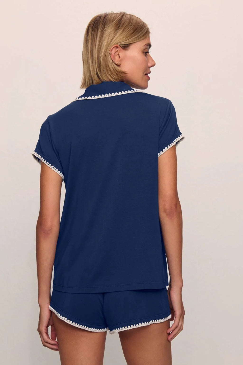 Frida Shortie PJ - Navy/Ivory