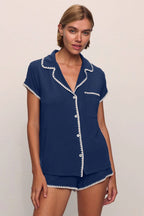 Frida Shortie PJ - Navy/Ivory