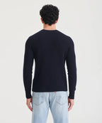 Cashmere Waffle Crew - Navy