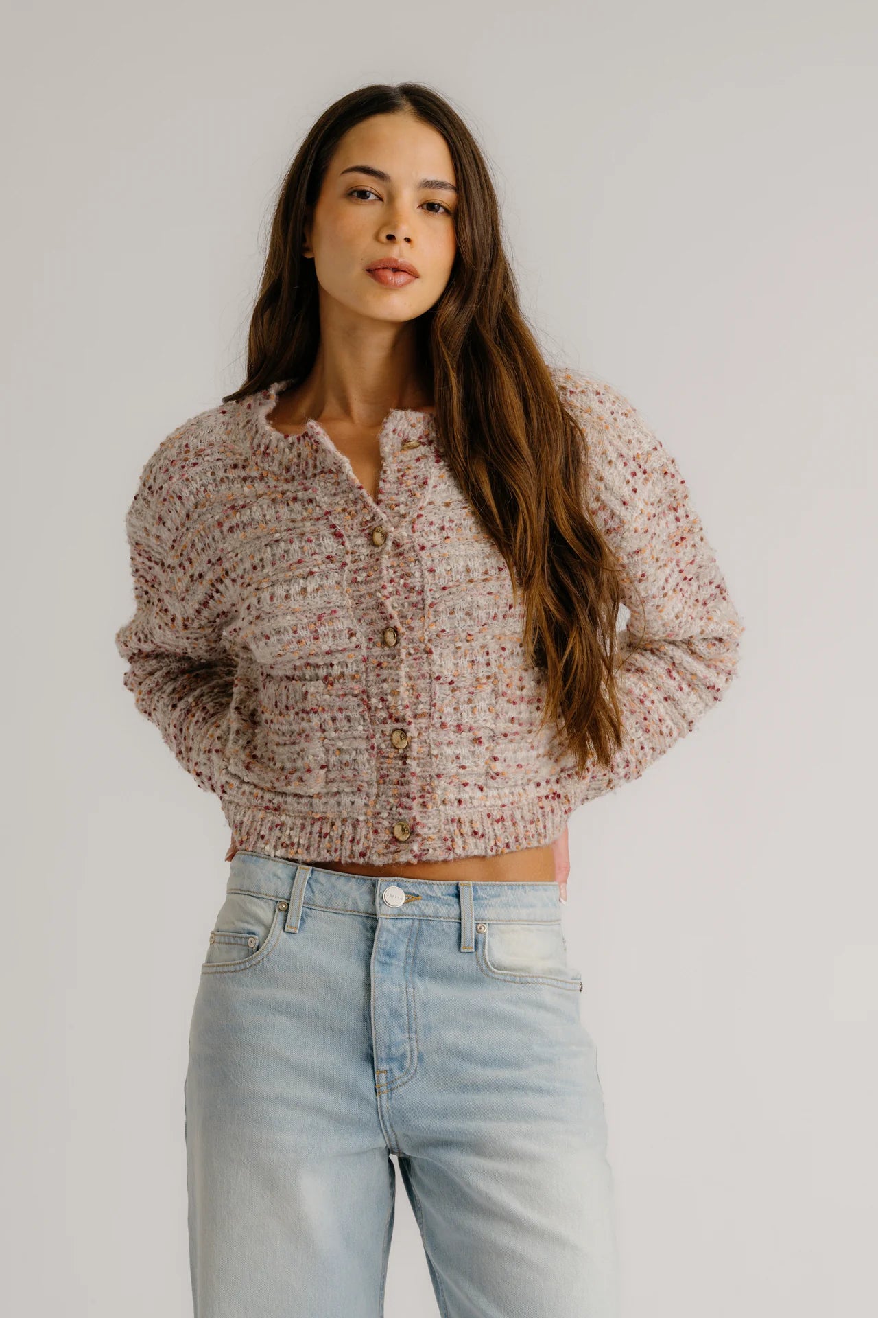 Helena Cropped Double Pocket Cardigan