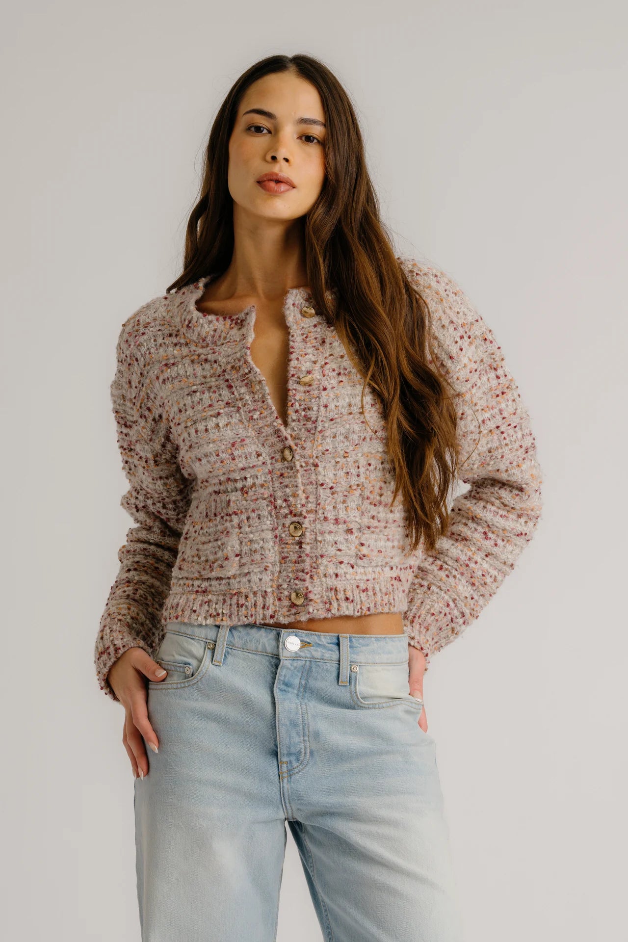 Helena Cropped Double Pocket Cardigan