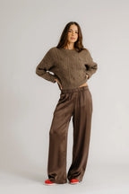 Brynn Pull On Silk Pant - Swiss Brown