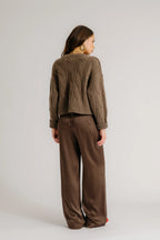 Brynn Pull On Silk Pant - Swiss Brown