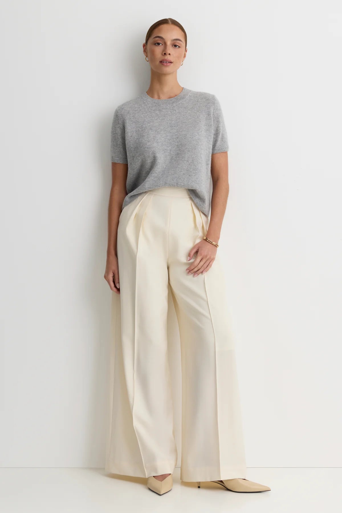 Kadri Cashmere Tee - Heather Grey