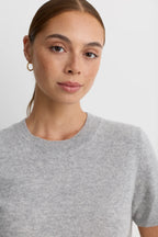 Kadri Cashmere Tee - Heather Grey