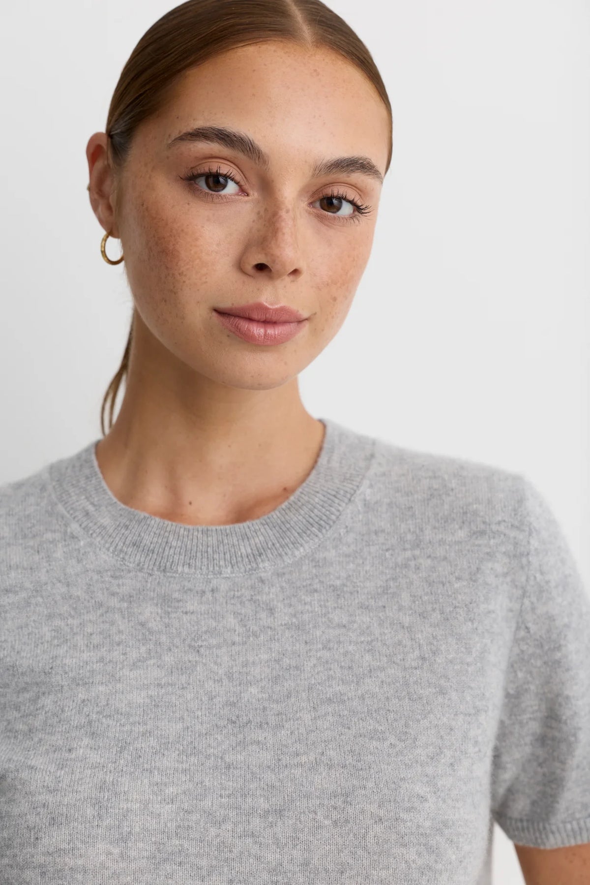 Kadri Cashmere Tee - Heather Grey