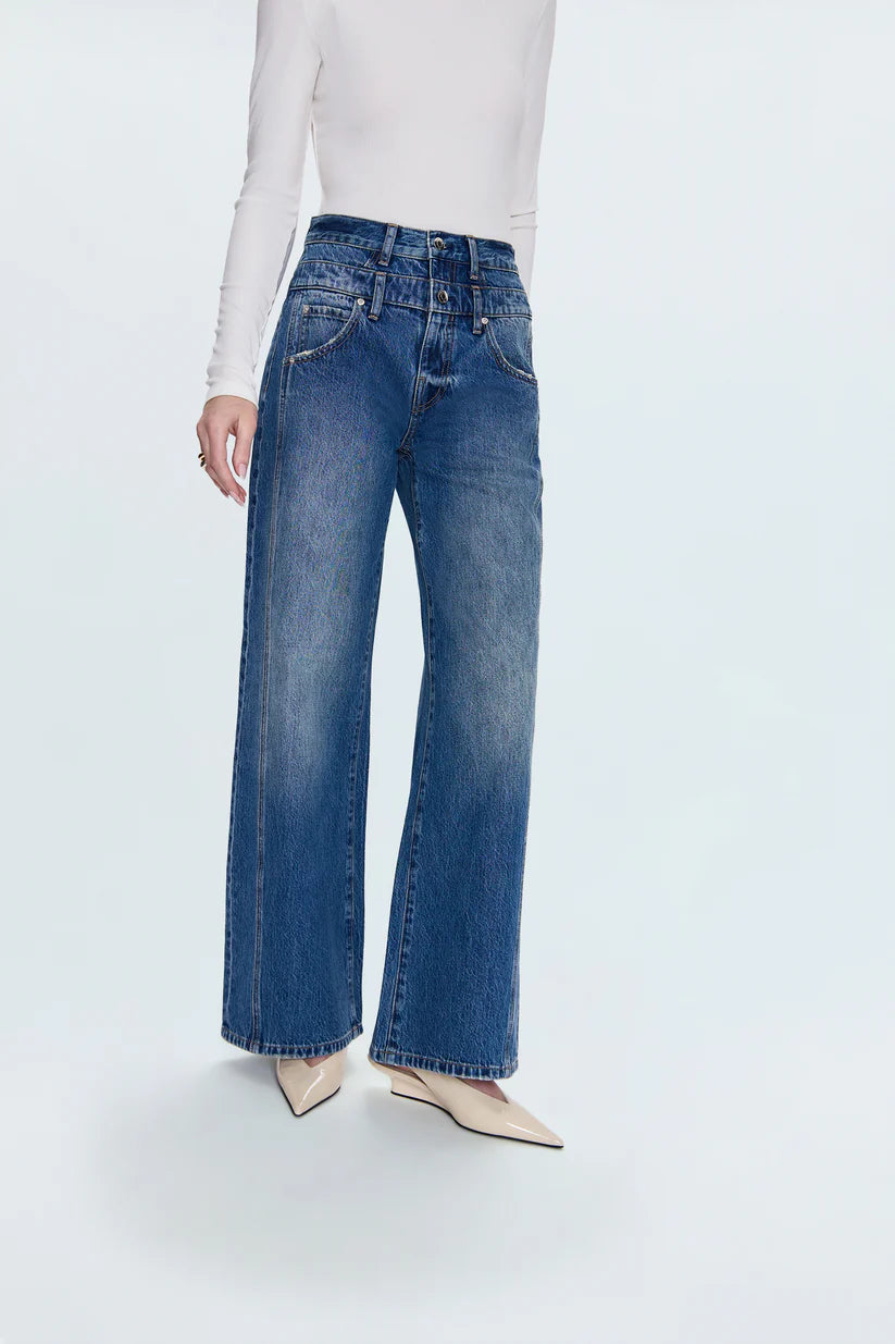 Caleb High Rise Stacked Waist Jean - Echo