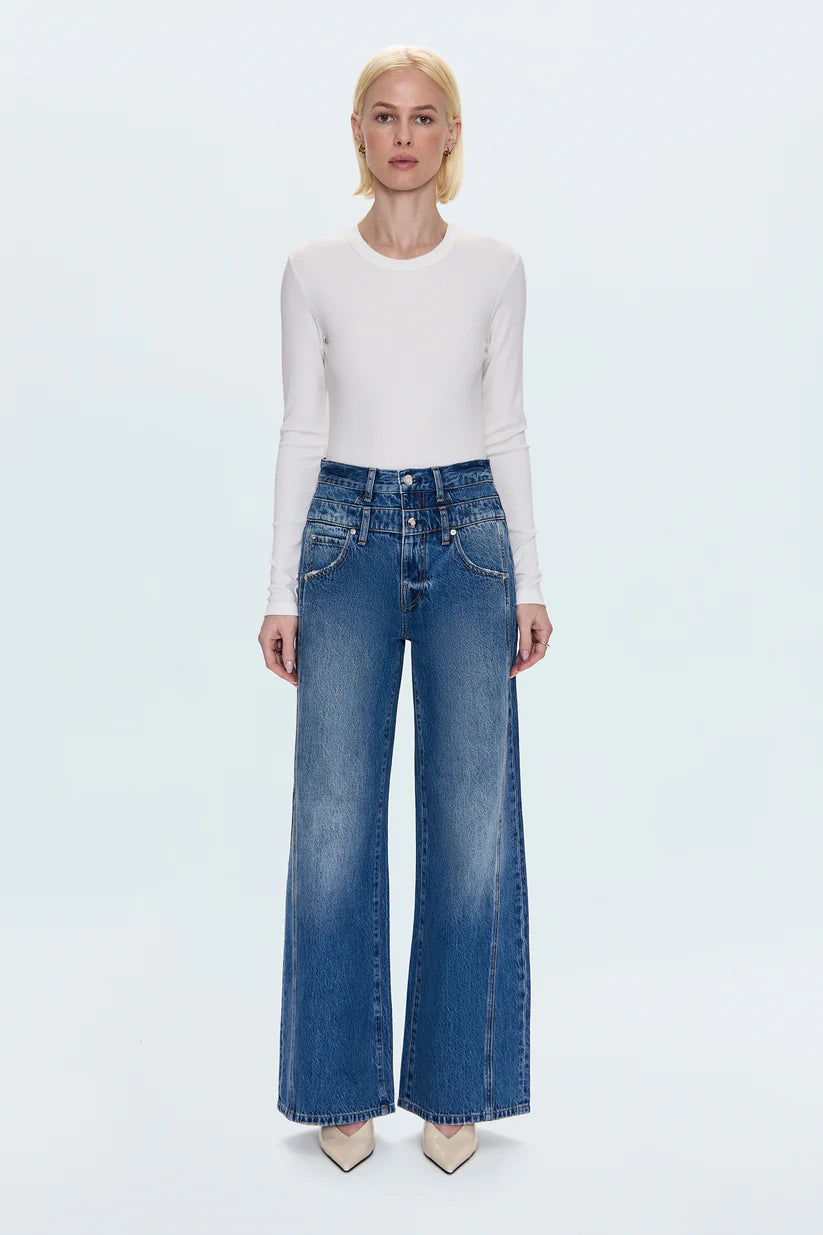 Caleb High Rise Stacked Waist Jean - Echo