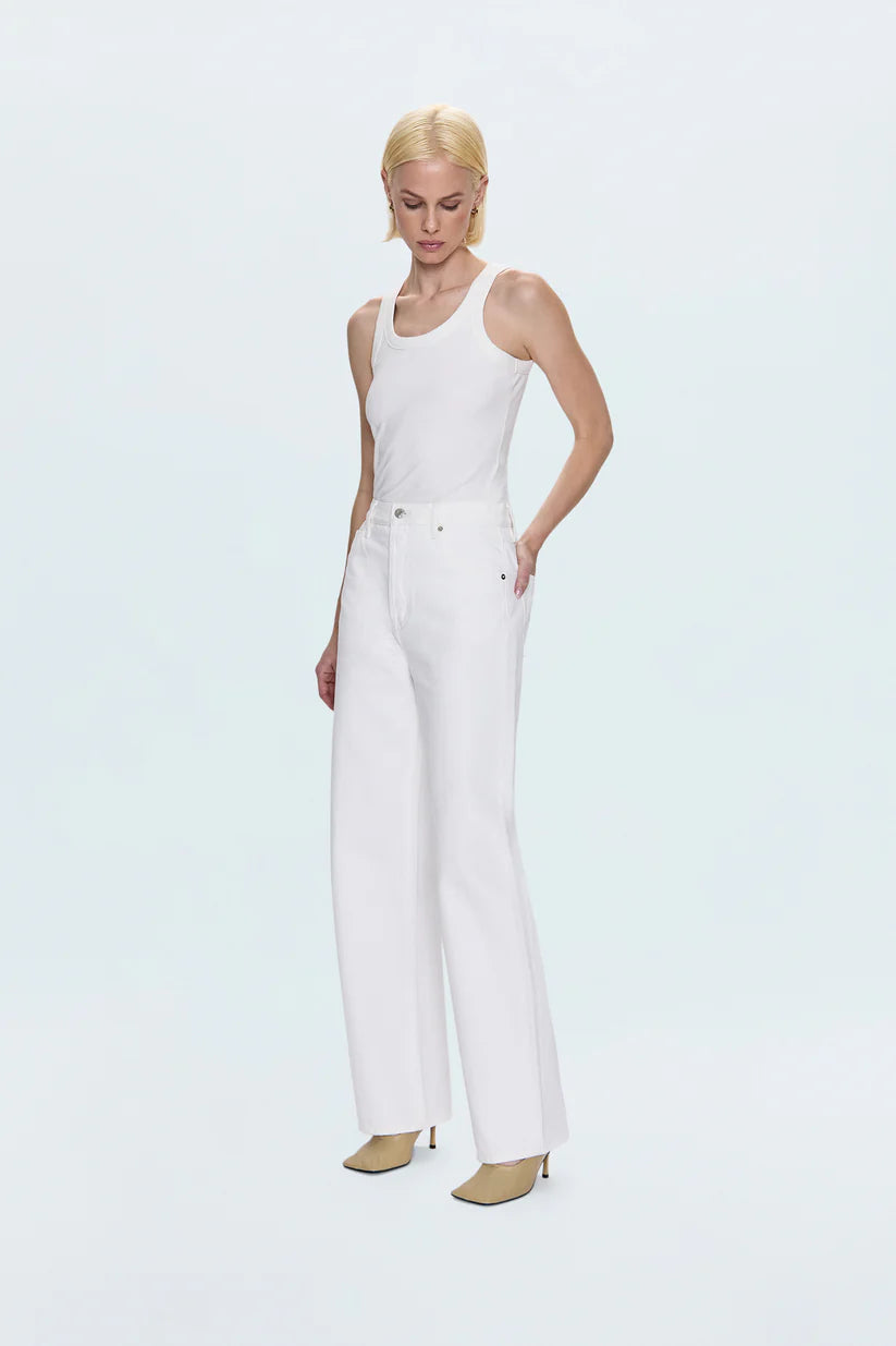 Tate High Rise Wide Leg Jean - Paper White