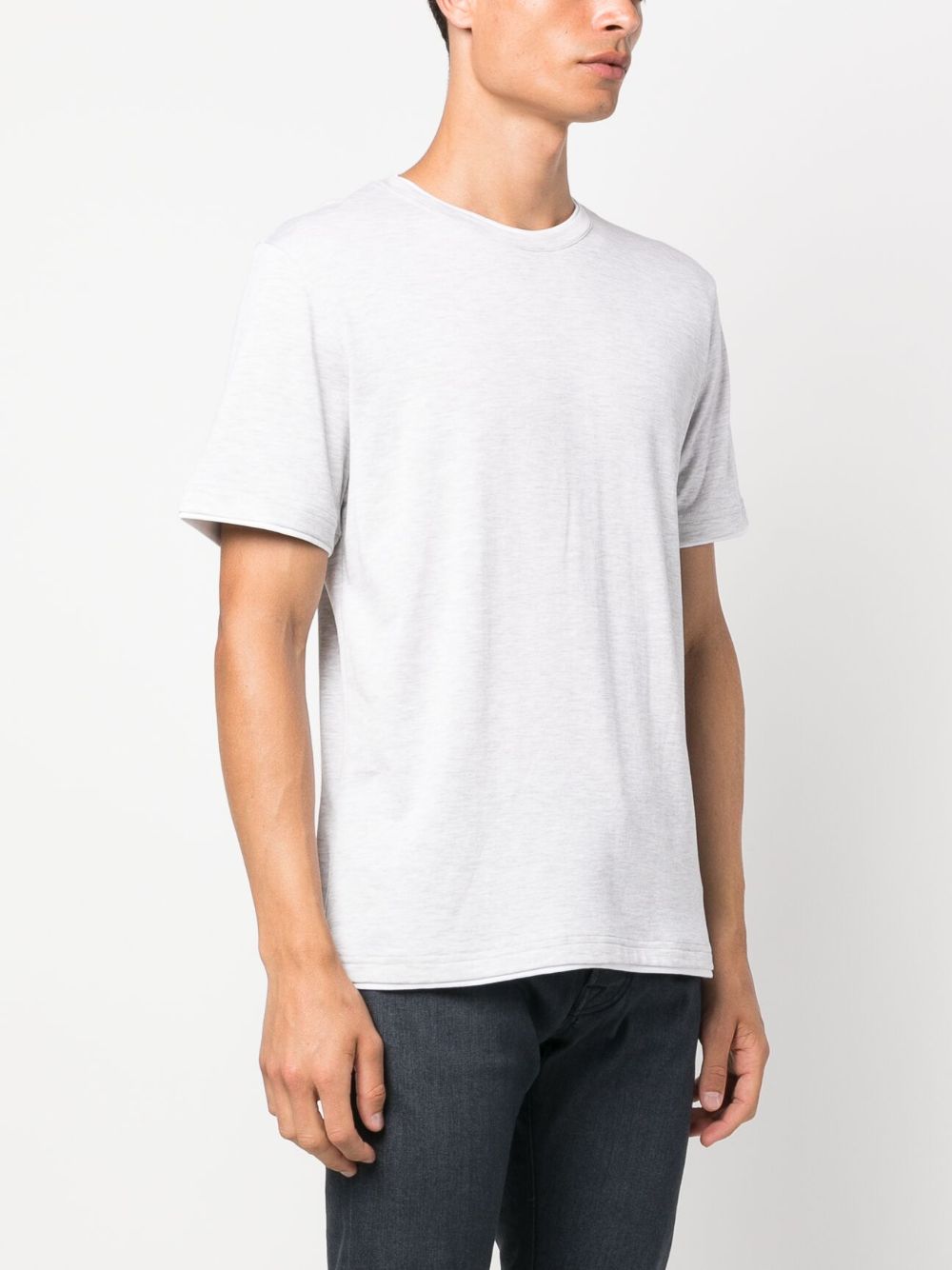 Eleventy Double-layer Trim T-Shirt - Grey