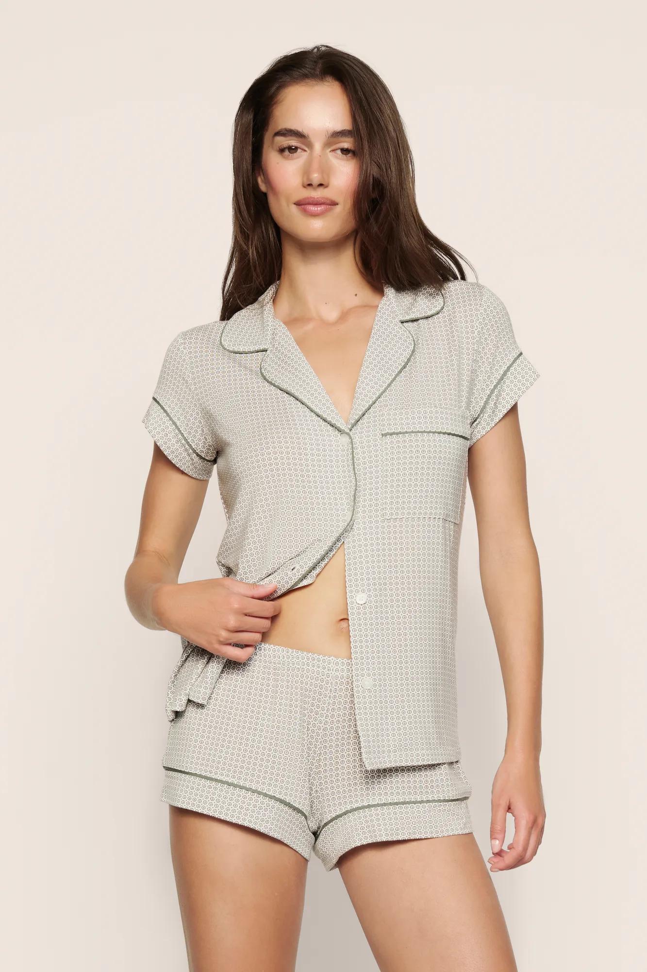 Gisele Shortie PJ - Geo Mod Desert Sage/Desert Sage