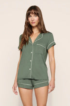 Gisele Shortie PJ - Desert Sage/Ivory