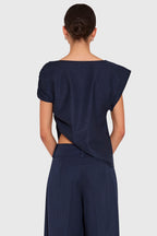 Elroy Top - Navy Manchester Pinstripe