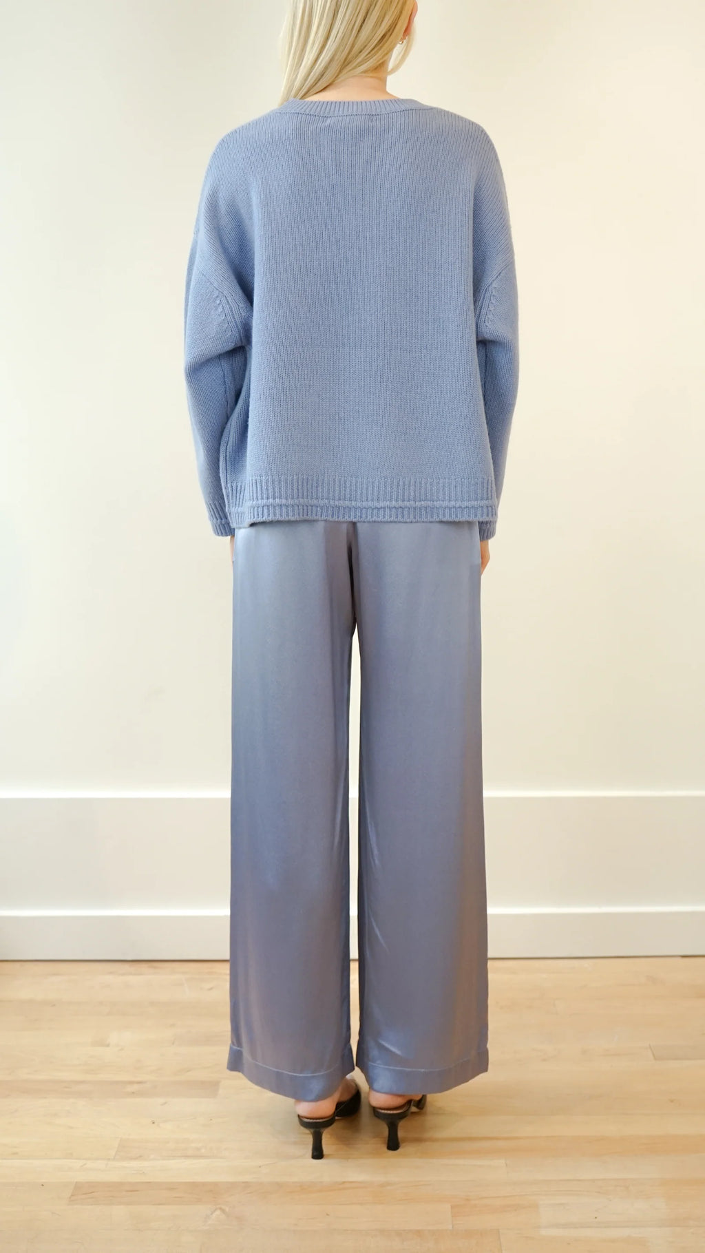 Alston Boyfriend Cashemere Crewneck - Dusty Periwinkle