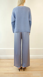 Alston Boyfriend Cashemere Crewneck - Dusty Periwinkle