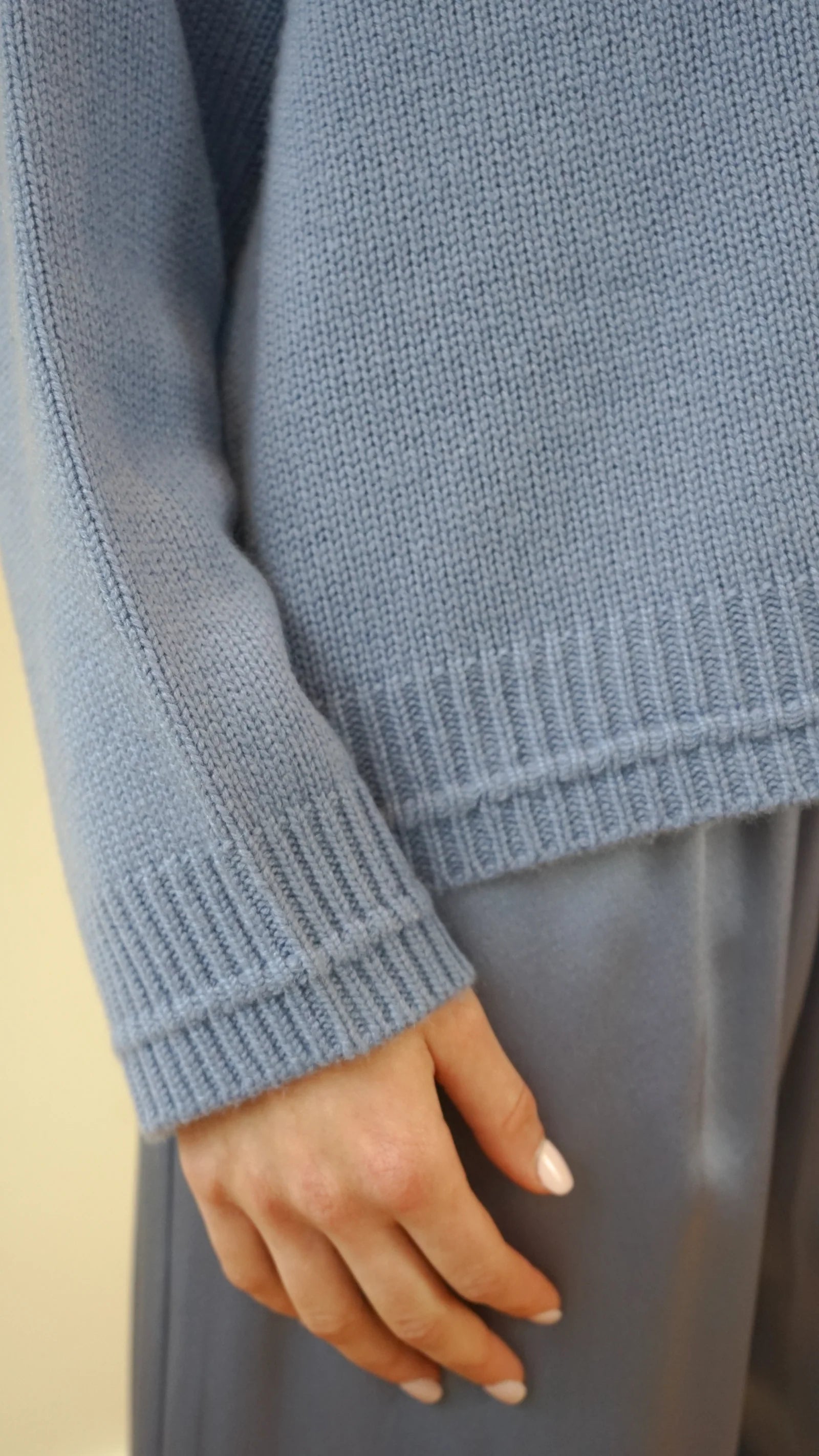 Alston Boyfriend Cashemere Crewneck - Dusty Periwinkle