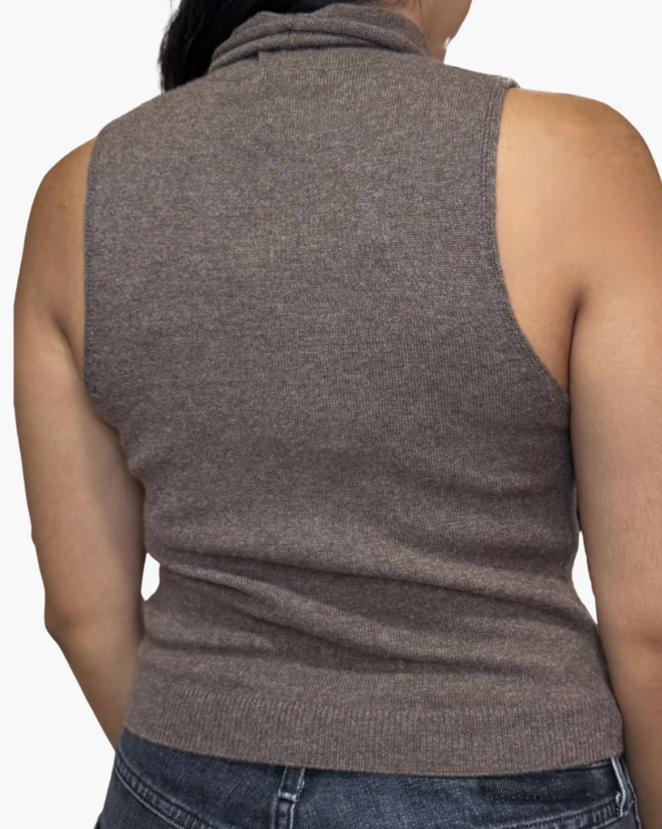 Sofie Sleeveless Turtleneck - Swiss Brown
