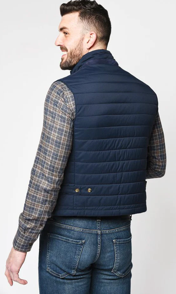 Men's Quilted Vest - Navy