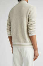 Eleventy Full Zip Cardigan - White/Sand